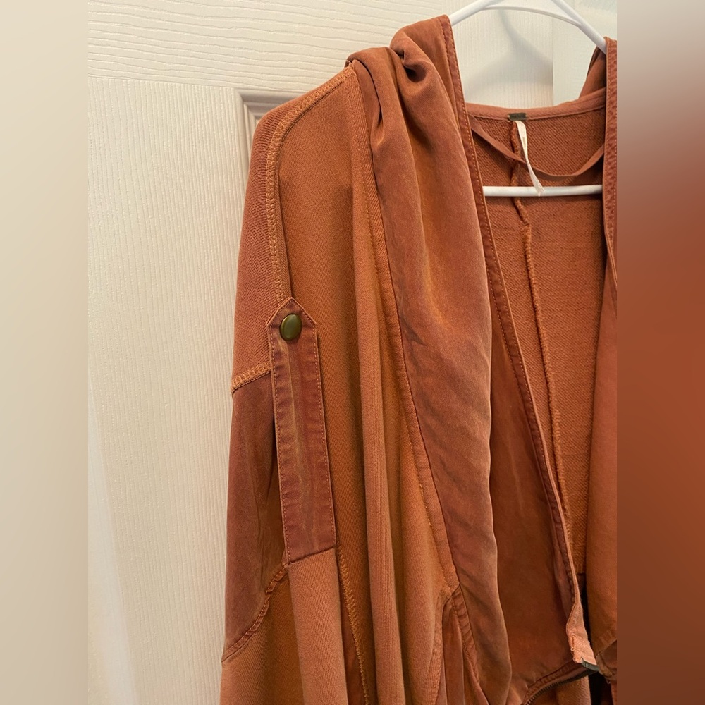 Free People Rust Open-Front Hooded Utility Jacket - Picture 15 of 15